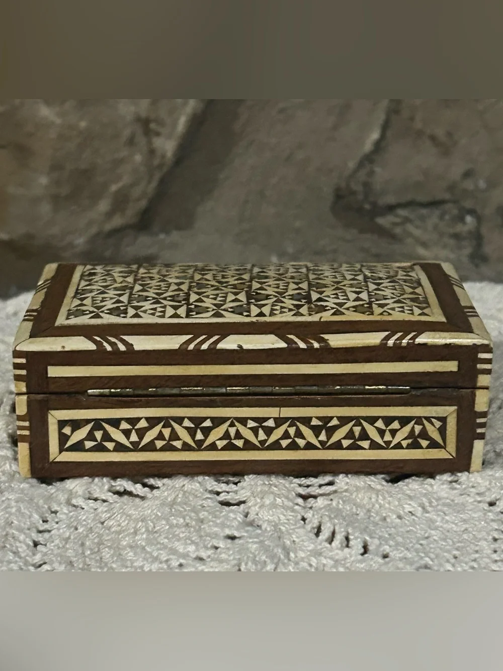 Vintage Middle Eastern Marquetry Jewelry Box